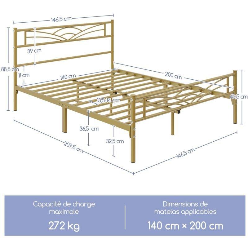 Antik Gold Metal Bulut Desenli Başlıklı Baza - 140x200 cm - 143680