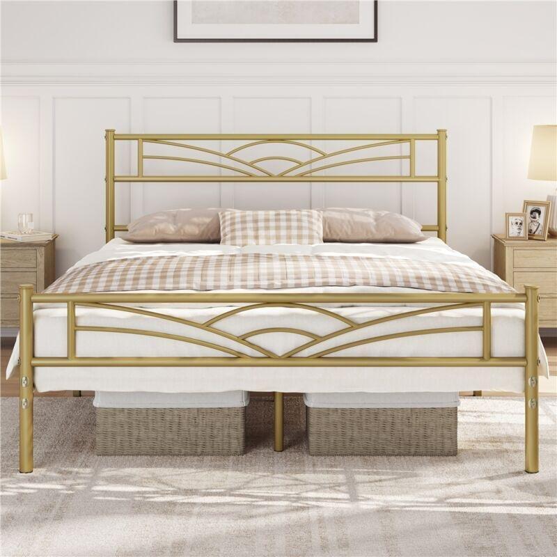 Antik Gold Metal Bulut Desenli Başlıklı Baza - 140x200 cm - 143680