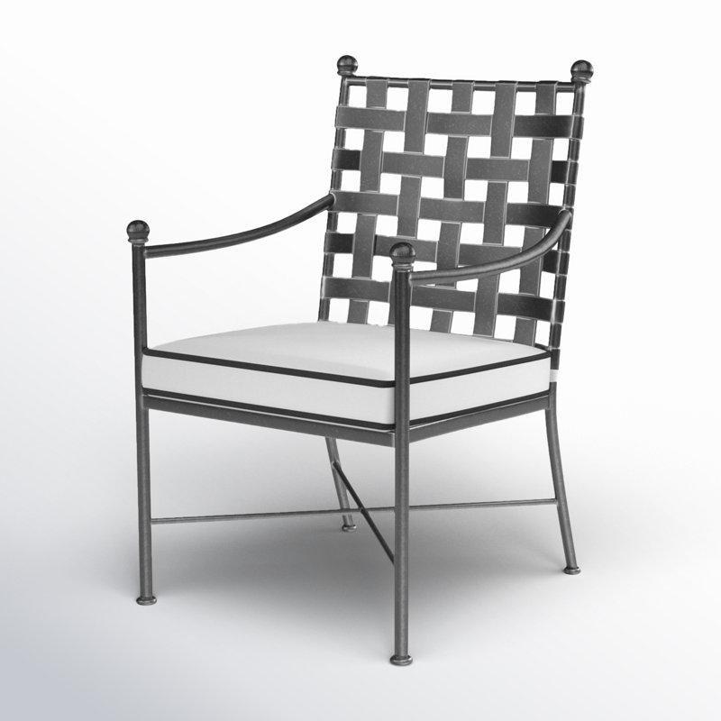 Antik Kurşun Rengi Minderli Kolçaklı Dış Mekan Ferforje Sandalye - 145959