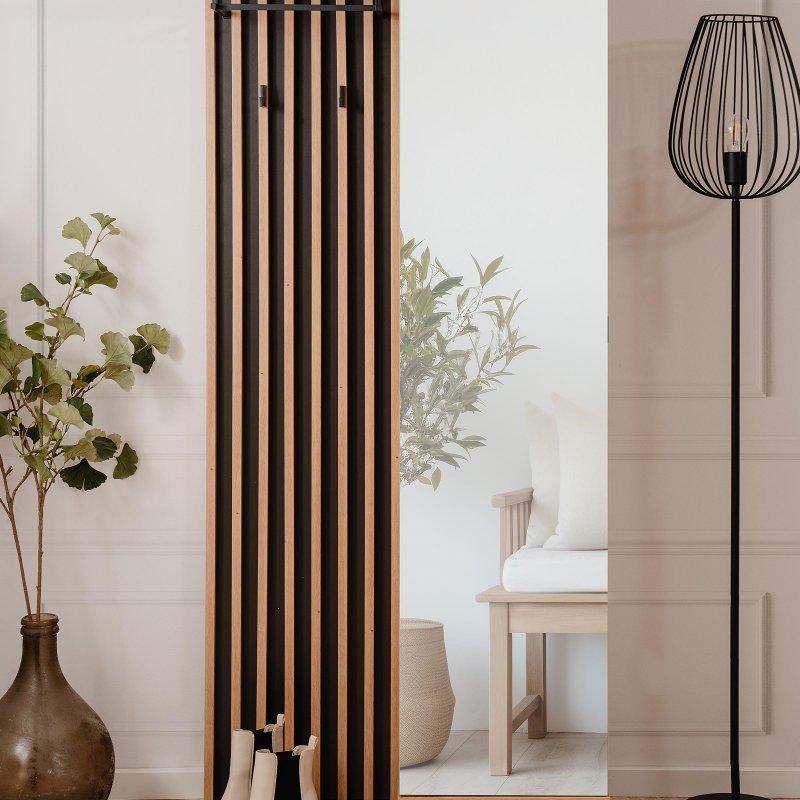 Antrasit Artisan Sunta Aynalı 4 Raflı Portmanto Vestiyer - 80x190 cm - 158923