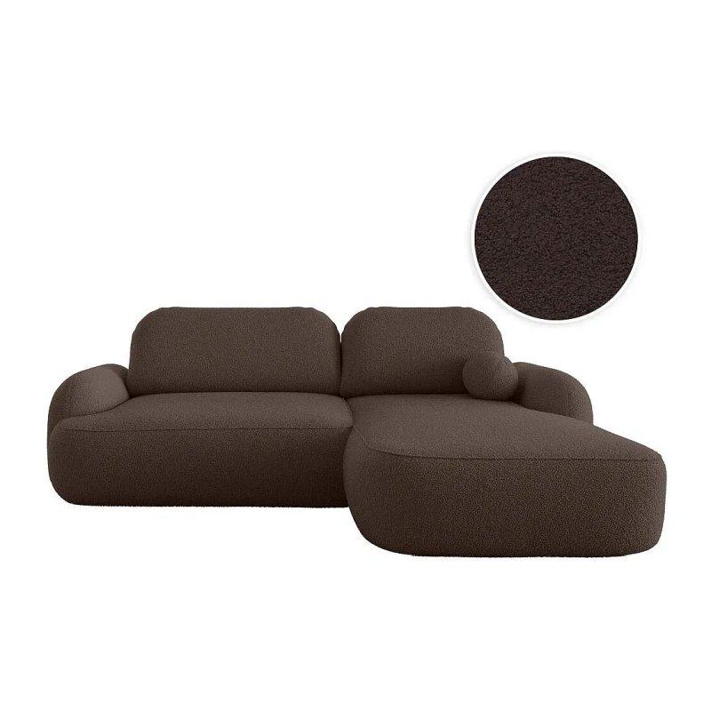 Antrasit Gri Bukle Kumaş Yataklı Sandıklı Sağ Köşe Koltuk - 276x176 cm - 155710