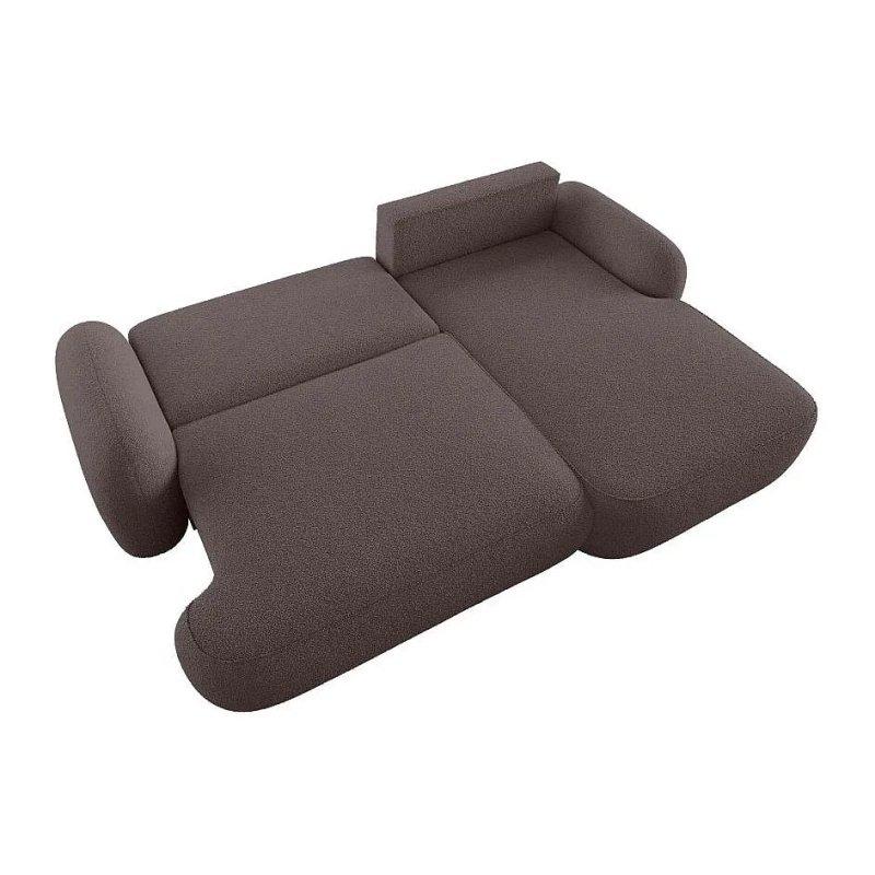 Antrasit Gri Bukle Kumaş Yataklı Sandıklı Sağ Köşe Koltuk - 276x176 cm - 155710