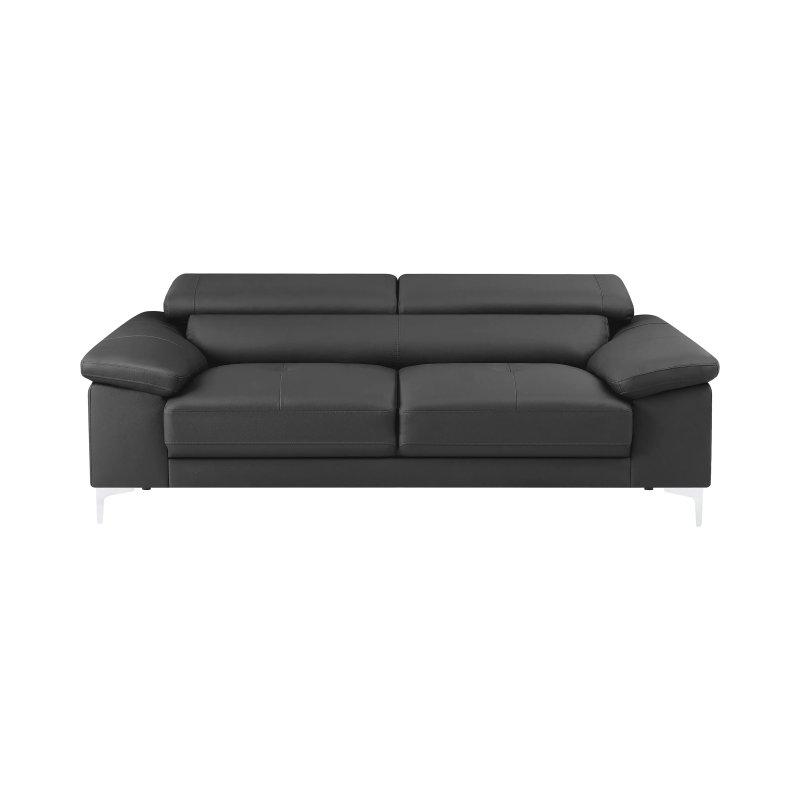 Antrasit Gri Deri Ayarlanabilir Başlıklı Üçlü Koltuk - 210 cm - 155347