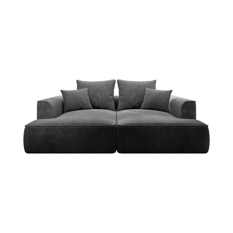 Antrasit Gri Fitilli Kadife Derin Oturumlu Koltuk - 230 cm - 156124