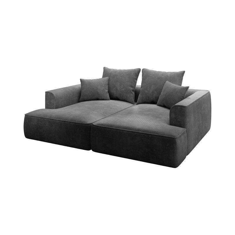 Antrasit Gri Fitilli Kadife Derin Oturumlu Koltuk - 230 cm - 156124