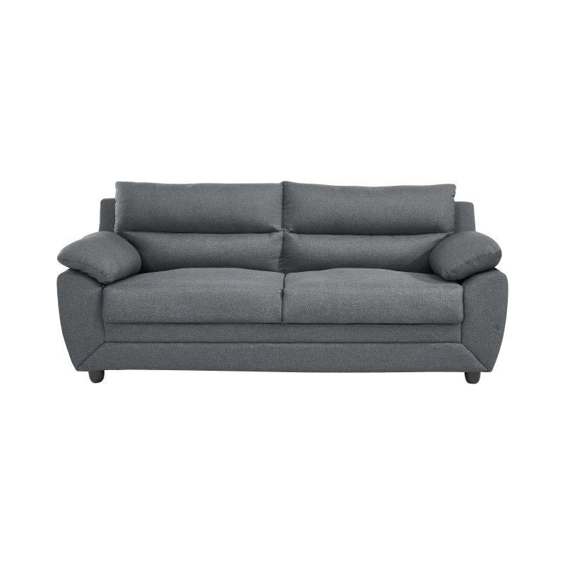 Antrasit Kumaş Yuvarlak Hatlı 3 Kişilik Koltuk - 201 cm - 155398