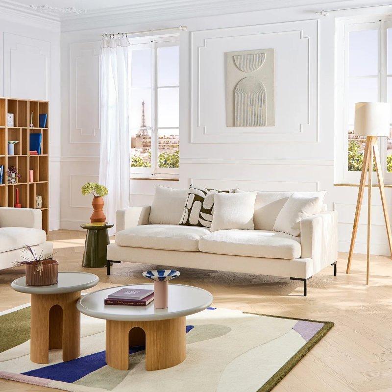 Arduvaz Grisi Kumal Kumaş Kuş Tüyü Dolgulu 3 Kişilik Metal Ayaklı Koltuk - 215 cm - 154872