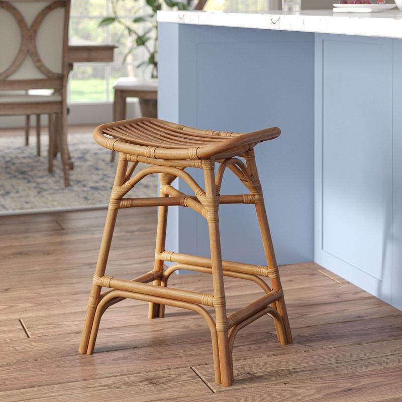 Arkalıksız Eyer Tipi Oturaklı Hasır Bar Sandalyesi - 61 cm - 148194
