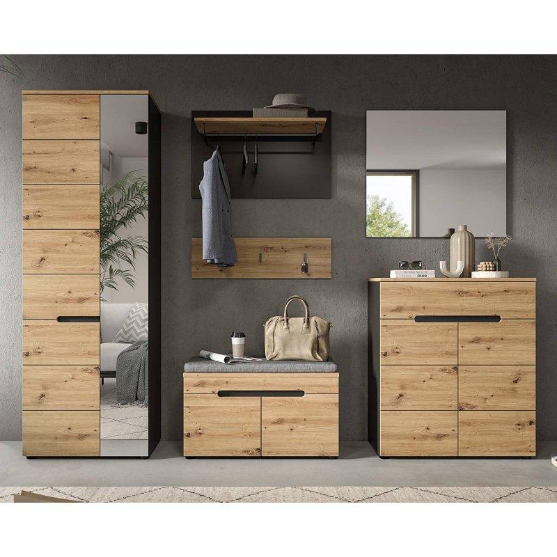 Artisan Meşe ve Antrasit 6 Parça Aynalı Oturaklı Portmanto Vestiyer Seti - 255 cm - 158962 Artisan Meşe ve Antrasit 6 Parça Aynalı Oturaklı Portmanto Vestiyer Seti - 255 cm - 158962