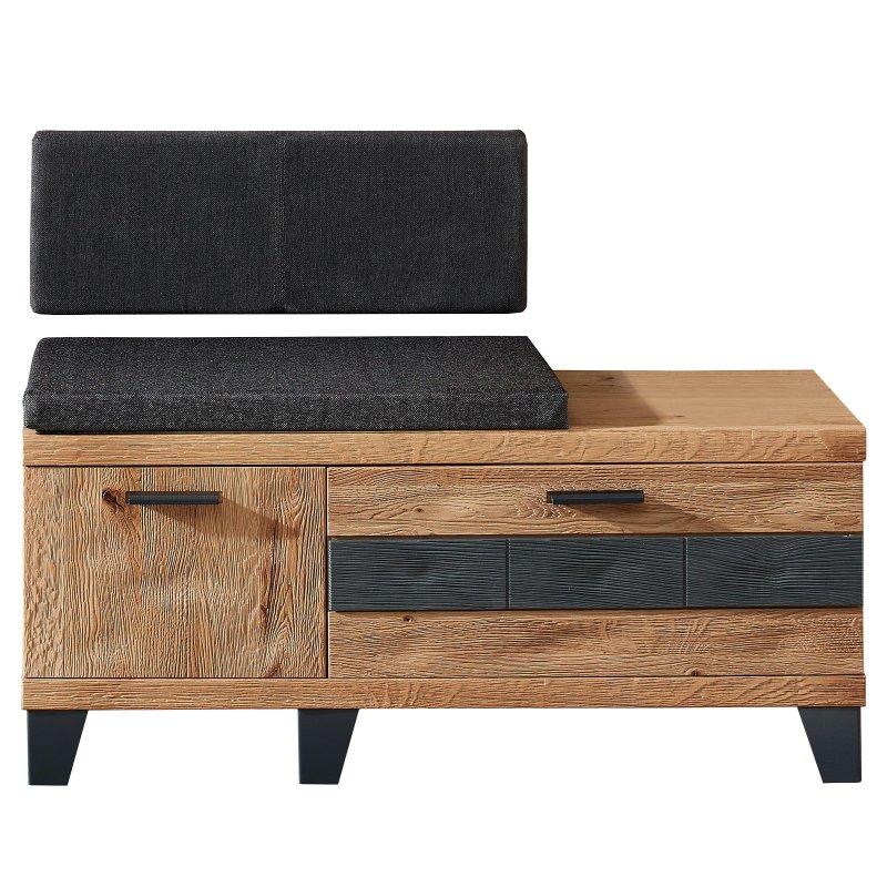 Artisan Meşe ve Antrasit Renk Sunta Oturaklı Aydınlatmalı 4 Parça Portmanto Vestiyer Seti - 218 cm - 158881