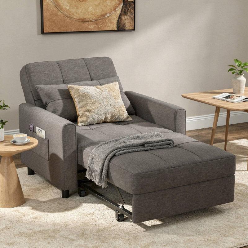 Ayarlanabilir Kumaş 3'ü 1 Arada Yatak Olan Tekli Koltuk - 156292