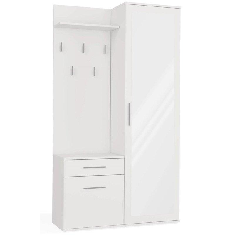 Aynalı Çekmeceli ve Raflı Lamine Sunta Portmanto Vestiyer Seti - 100x180 cm - 159076