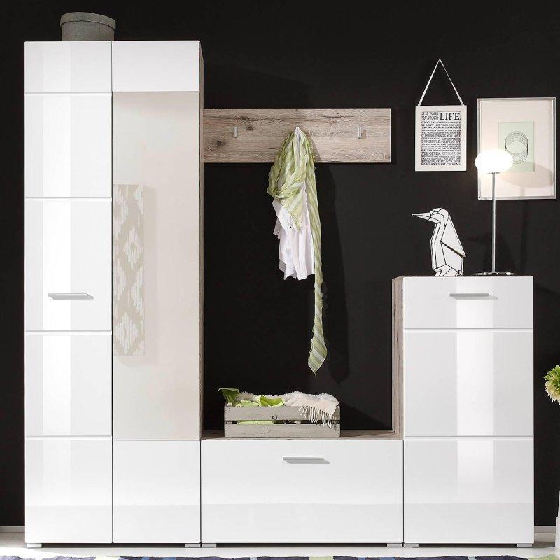 Aynalı Oturaklı 4 Kapaklı Modüler Portmanto Vestiyer Seti - 195 cm - 158806