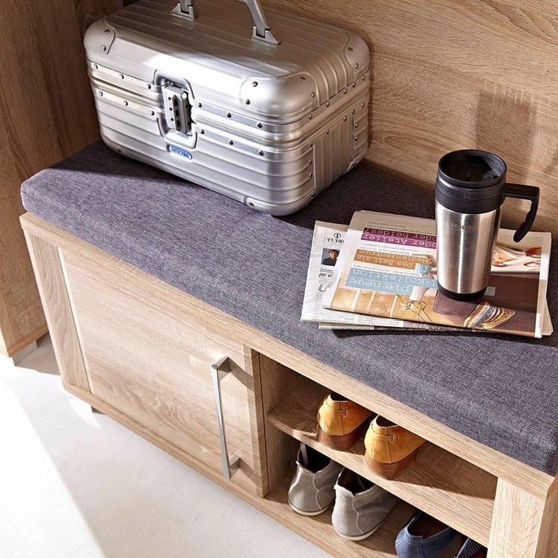 Aynalı Oturaklı 5 Parçalı Modern MDF Portmanto Vestiyer Seti - 238 cm - 159115