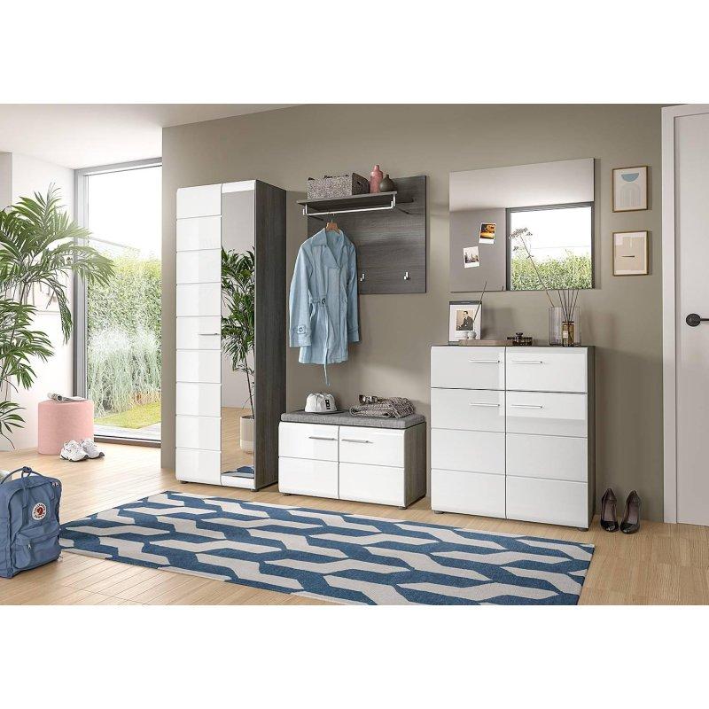 Aynalı Oturaklı Çekmeceli 5 Parçalı Suntalam Portmanto Vestiyer Seti - 250 cm - 158824