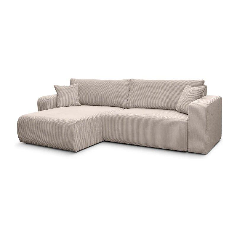 Bakır Rengi Fitilli Kadife Yataklı Sandıklı Üniversal Köşe Koltuk - 244x145 cm - 155824