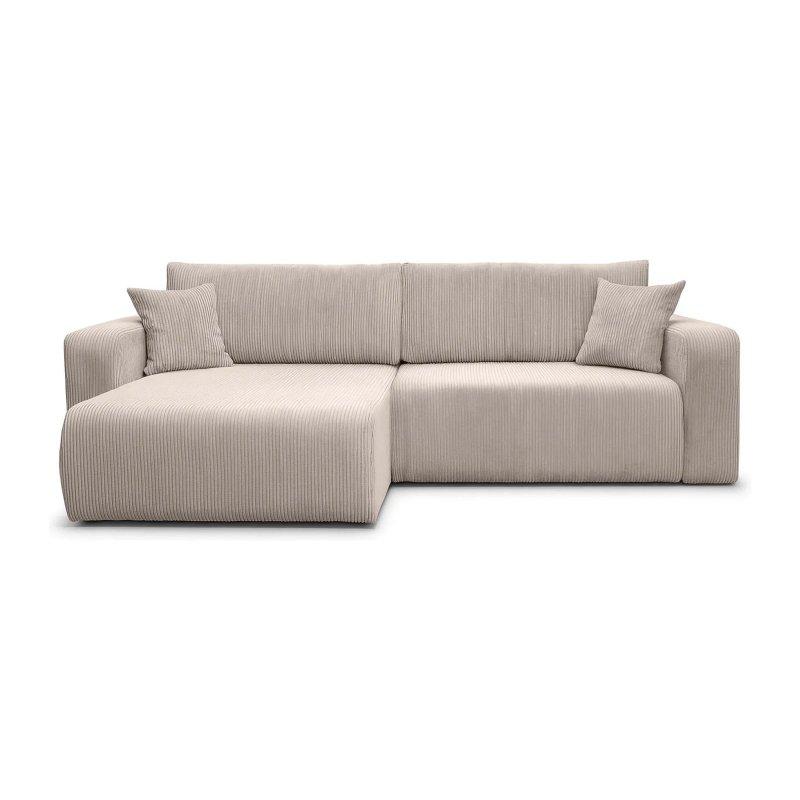 Bakır Rengi Fitilli Kadife Yataklı Sandıklı Üniversal Köşe Koltuk - 244x145 cm - 155824