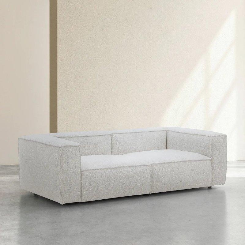 Bej Buklet Kumaş 3 Kişilik Koltuk - 236 cm - 155024