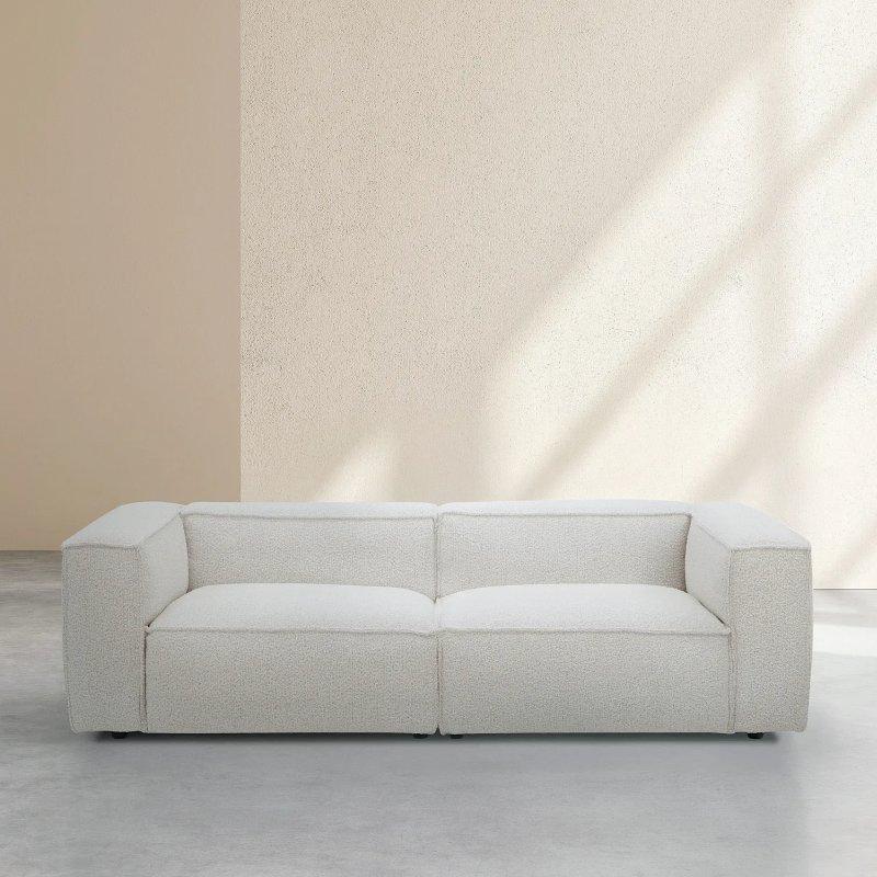 Bej Buklet Kumaş 3 Kişilik Koltuk - 236 cm - 155024