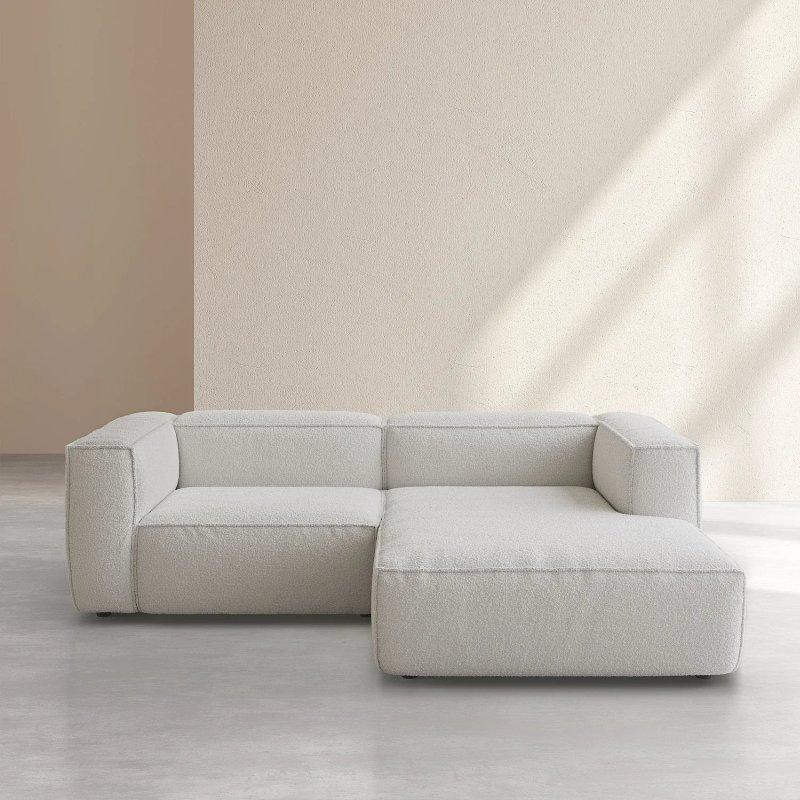 Bej Buklet Kumaş Sağ Köşe Koltuk - 236x176 cm - 154841