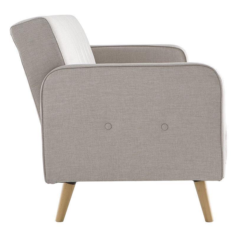 Bej Dişbudak Ayaklı İskandinav Tasarım Yataklı Üçlü Koltuk - 205 cm - 152920