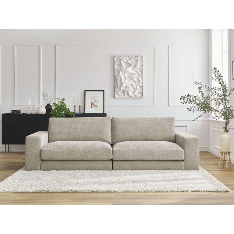 Bej Dokulu Kumaş 3 Kişilik Kompakt Koltuk - 234 cm - 153572