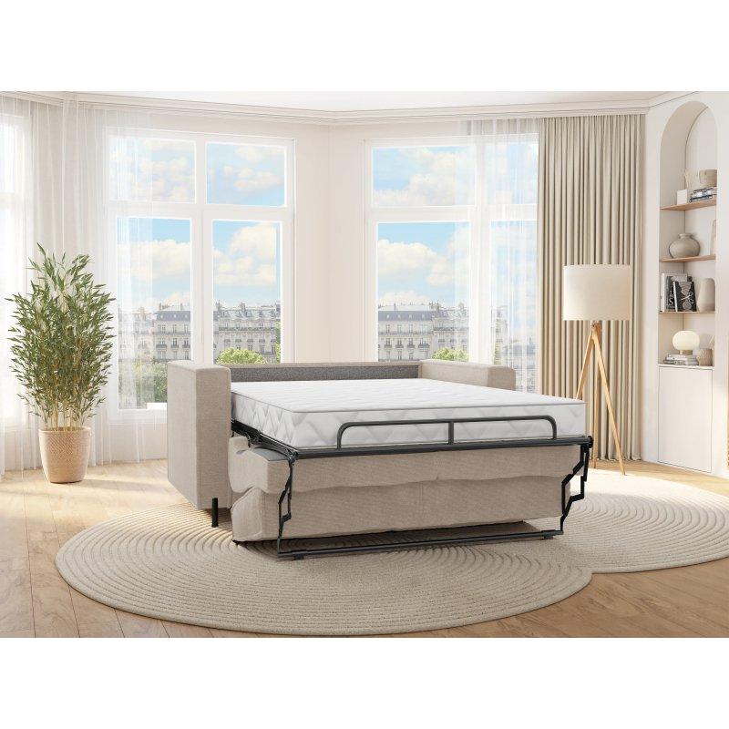 Bej Dokulu Kumaş Express Mekanizmalı Yataklı Üçlü Koltuk - 155974