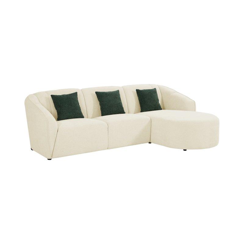 Bej Dokulu Kumaş Minderli Sağ Köşe Koltuk - 272x169 cm - 155737