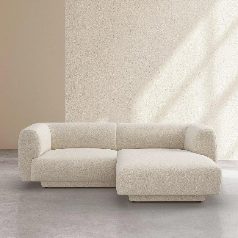 Bej Dokulu Kumaş Sağ Köşe Koltuk - 228x158 cm - 154887