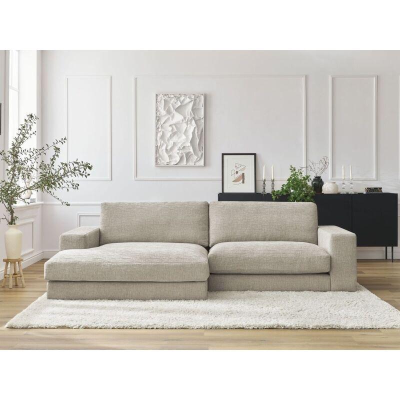 Bej Dokulu Kumaş Sol Köşe Kompakt Köşe Koltuk - 234x159 cm - 153125