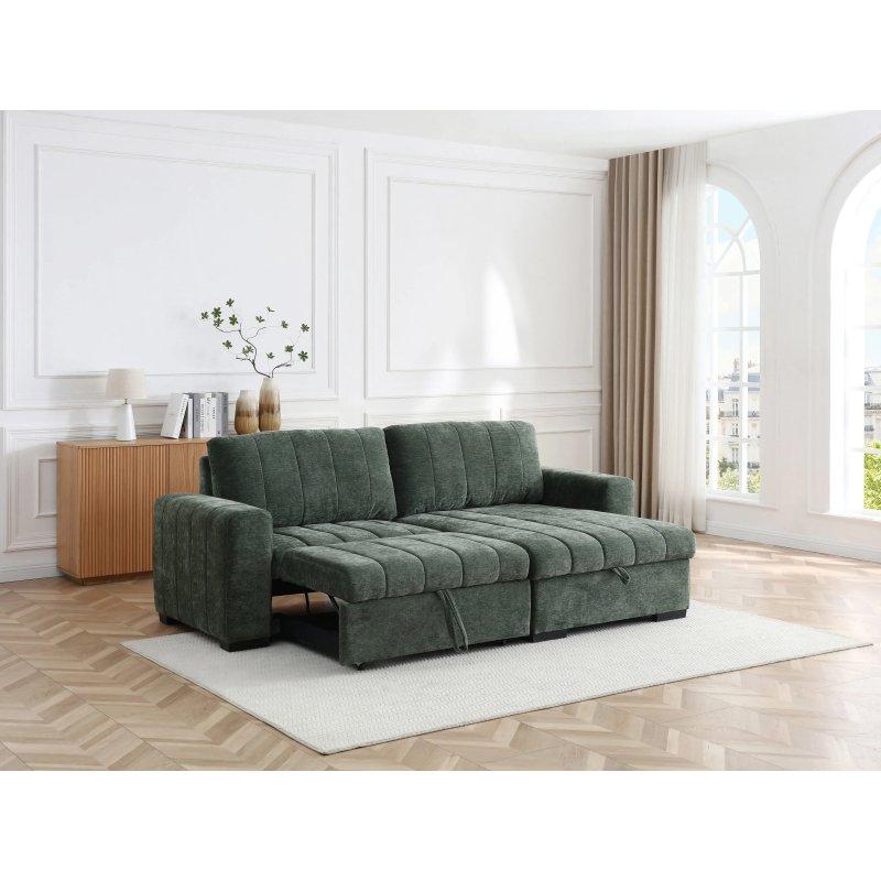 Bej Dokulu Kumaş Yataklı Sandıklı Yönü Değiştirilebilir Köşe Koltuk - 250x154 cm - 156079