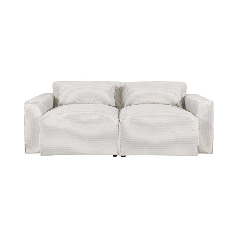 Bej Fitilli Kadife Ek Minderli 3 Kişilik Koltuk - 215 cm - 156175