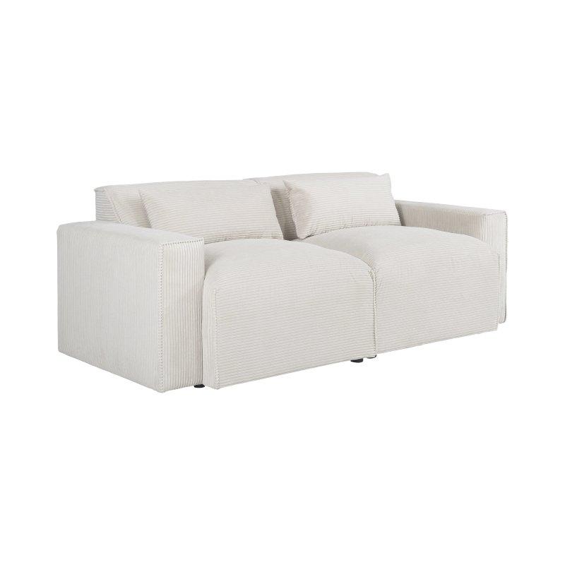 Bej Fitilli Kadife Ek Minderli 3 Kişilik Koltuk - 215 cm - 156175