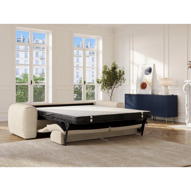 Bej Fitilli Kadife Express Mekanizmalı 4 Kişilik Yataklı Koltuk - 236 cm - 155425