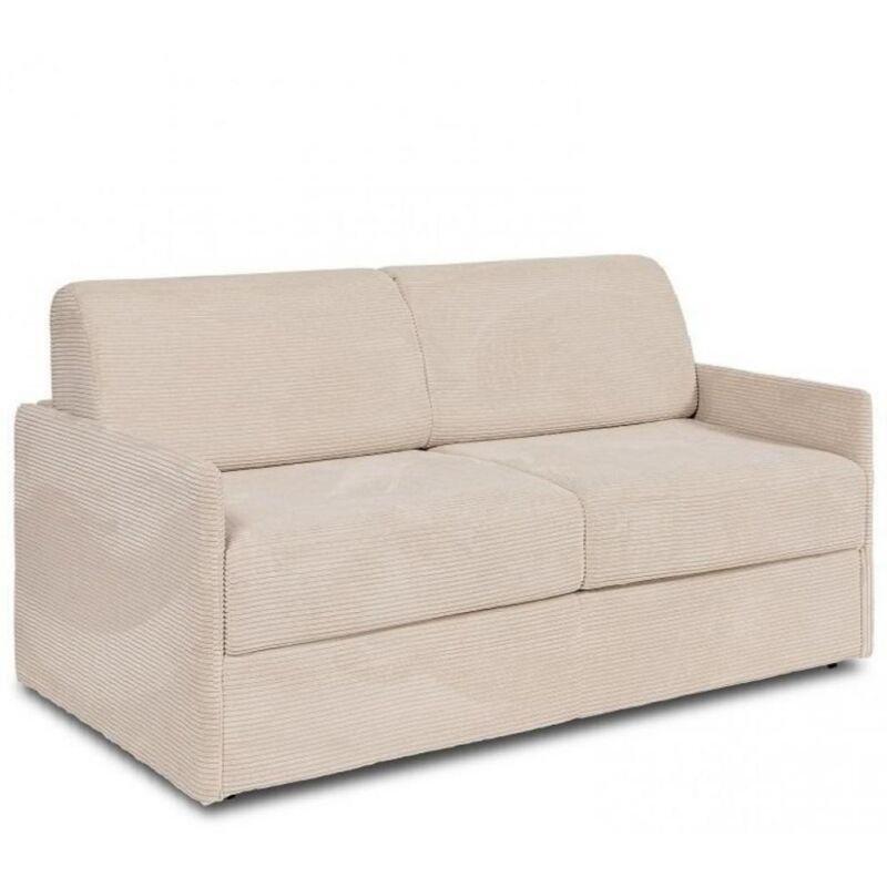 Bej Fitilli Kadife Hızlı Açılır Mekanizmalı 3 Kişilik Yataklı Koltuk - 170x94 cm - 153785