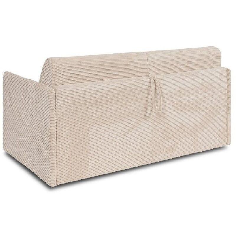 Bej Fitilli Kadife Hızlı Açılır Mekanizmalı 3 Kişilik Yataklı Koltuk - 170x94 cm - 153785