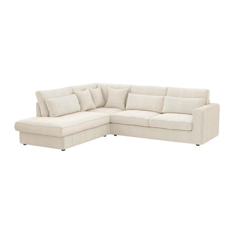 Bej Fitilli Kadife Kumaş 6 Kişilik Sağ Köşe Koltuk - 285x247 cm - 156112