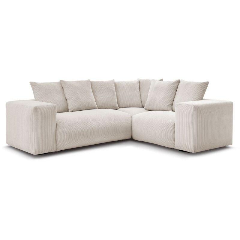 Bej Fitilli Kadife Kumaş Modüler Sağ Köşe Koltuk Takımı - 268x214 cm - 153817