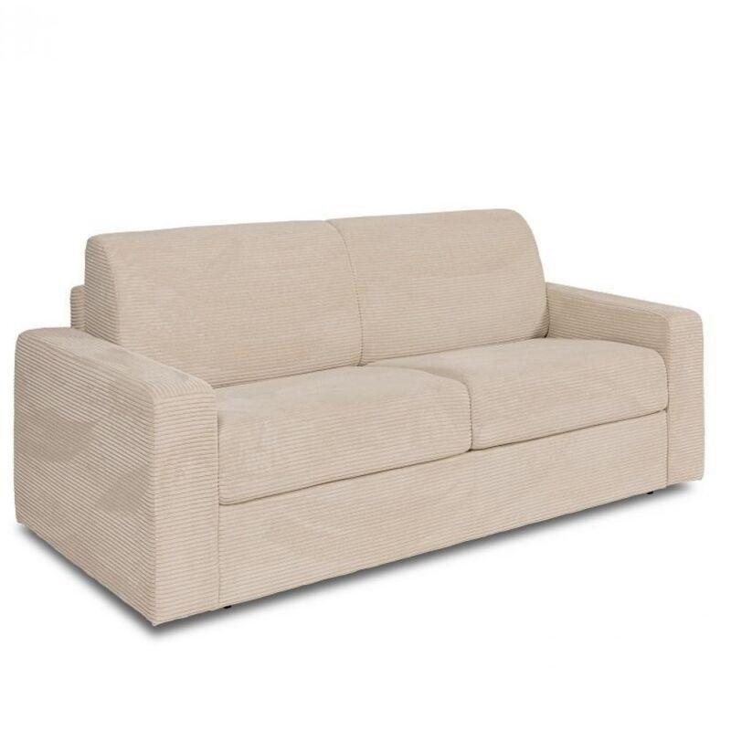 Bej Fitilli Kadife Yataklı 3 Kişilik Express Mekanizmalı Koltuk - 192 cm - 152878