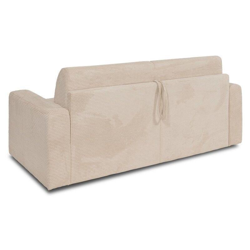 Bej Fitilli Kadife Yataklı 3 Kişilik Express Mekanizmalı Koltuk - 192 cm - 152878