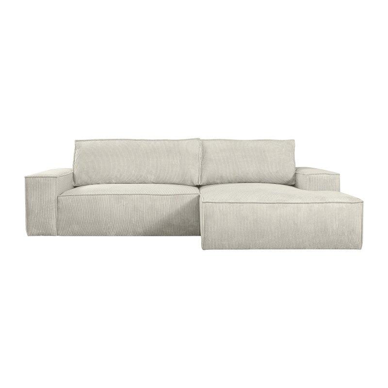 Bej Fitilli Kadife Yataklı Sandıklı Sağ Köşe Koltuk - 267x167 cm - 155665