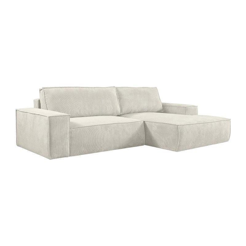 Bej Fitilli Kadife Yataklı Sandıklı Sağ Köşe Koltuk - 267x167 cm - 155665