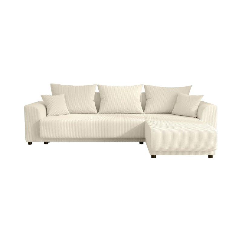 Bej Fitilli Kadife Yönü Değiştirilebilir Yataklı Sandıklı Köşe Koltuk - 240x149 cm - 155680