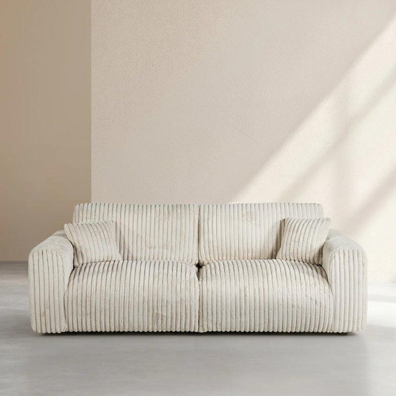 Bej Fitilli Kumaş 4 Kişilik Koltuk - 252 cm - 154964