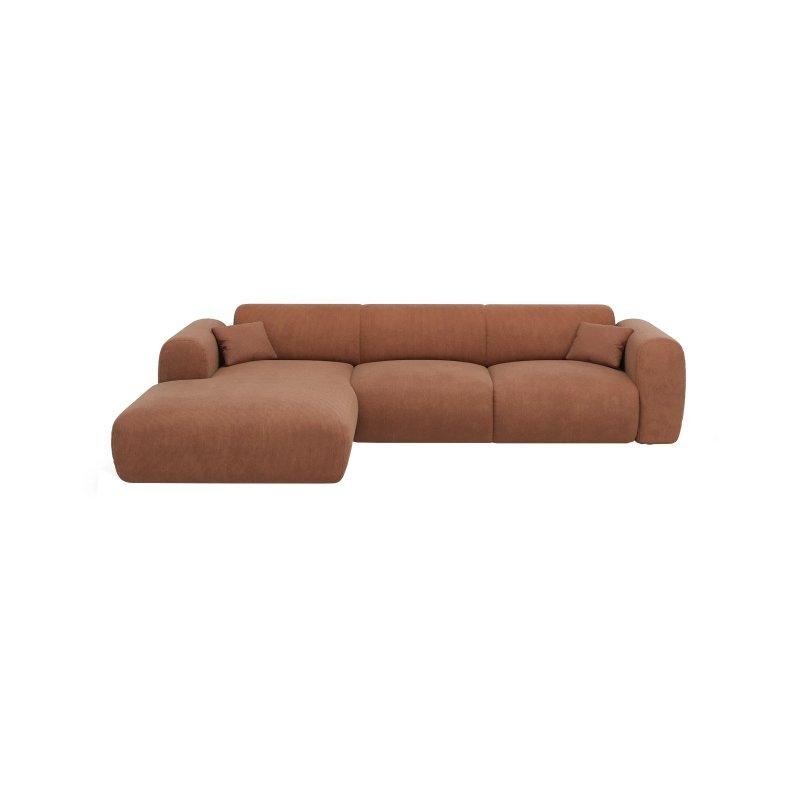 Bej İnce Fitilli Kadife Kumaş Ekstra Kırlentli Sol Köşe Koltuk - 280x165 cm - 156046