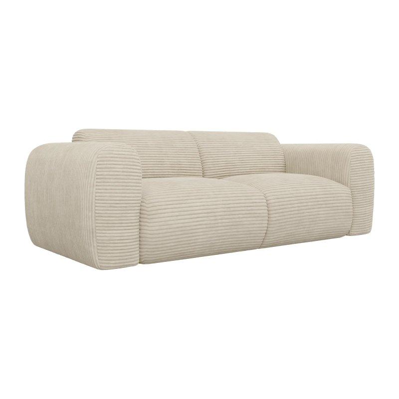 Bej İnce Fitilli Kadife Tasarım Puf Koltuk - 75x75 cm - 156127