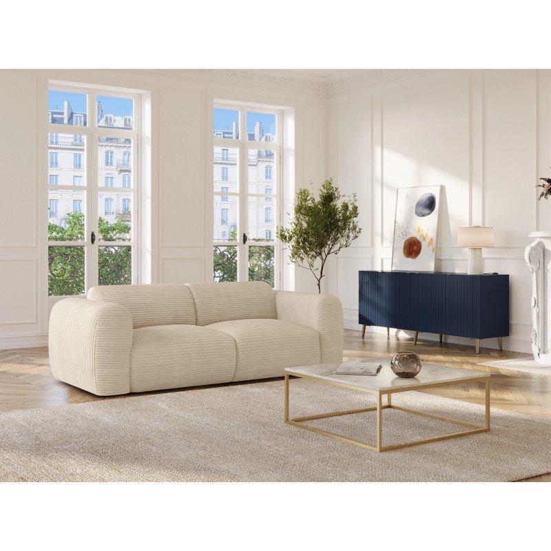 Bej İnce Fitilli Kadife Tasarım Puf Koltuk - 75x75 cm - 156127 Bej İnce Fitilli Kadife Tasarım Puf Koltuk - 75x75 cm - 156127