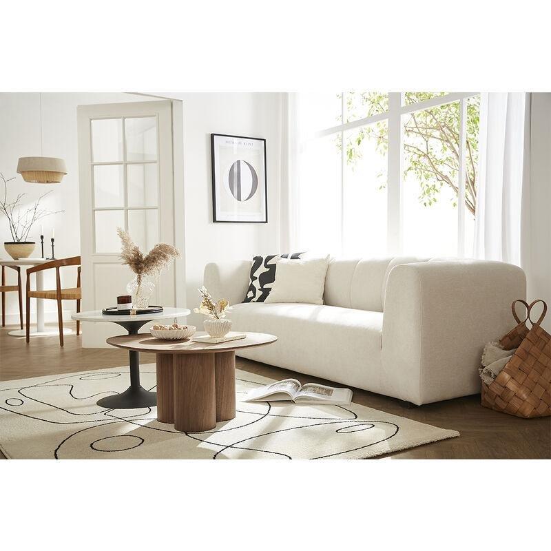 Bej Kadife Dokulu Kumaş 3-4 Kişilik Koltuk - 227x86 cm - 152472