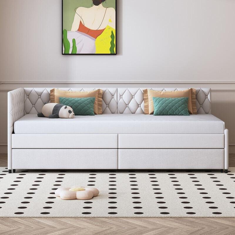 Bej Kadife Kumaş Metal Latalı Yatak Olabilen Koltuk - 90180x200 cm - 153739