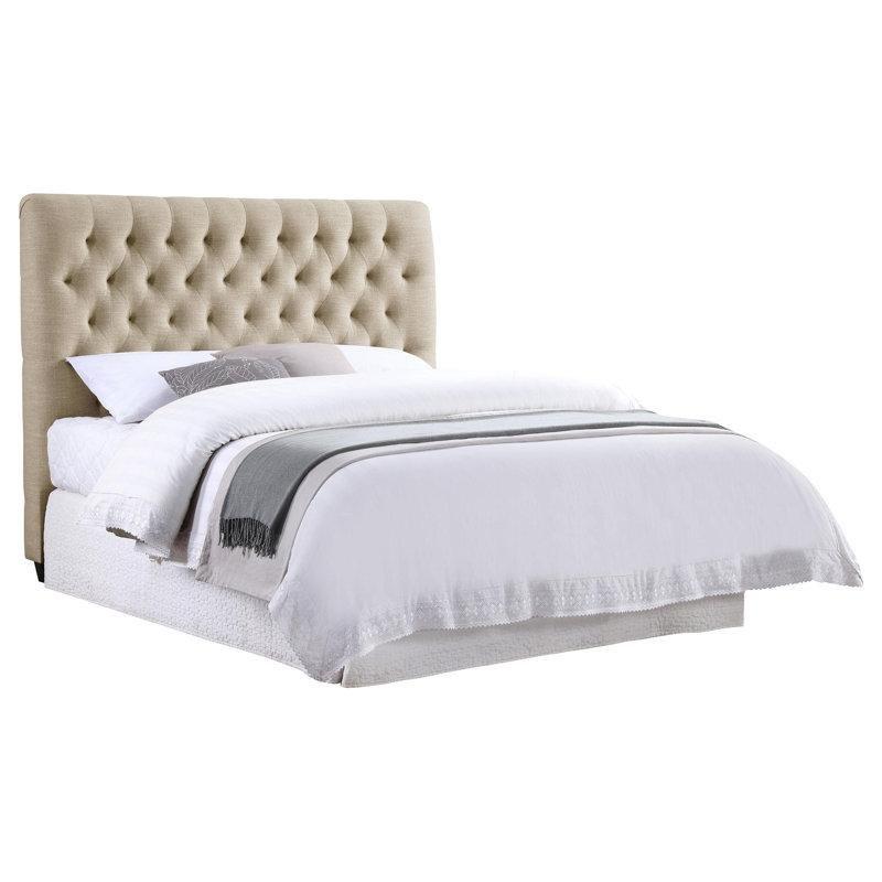 Bej Kapitoneli Kumaş Yatak Başlığı - 147 cm - 144567